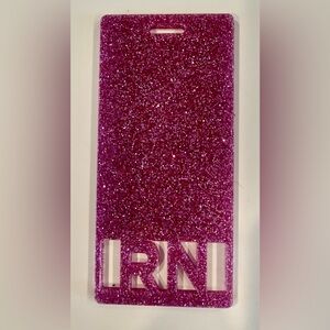 RN Badge Buddy Pink Glitter